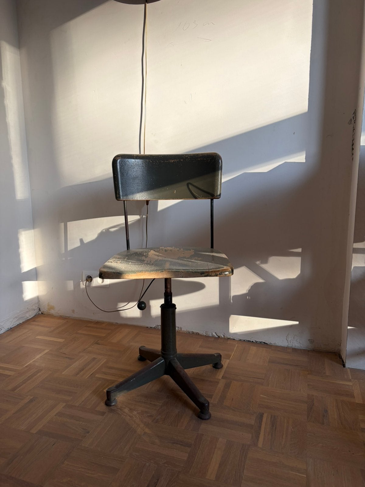 Vintage Tubax bureaustoel, Maison & Meubles, Chaises de bureau, Utilisé, Chaise de bureau, Vert, Enlèvement