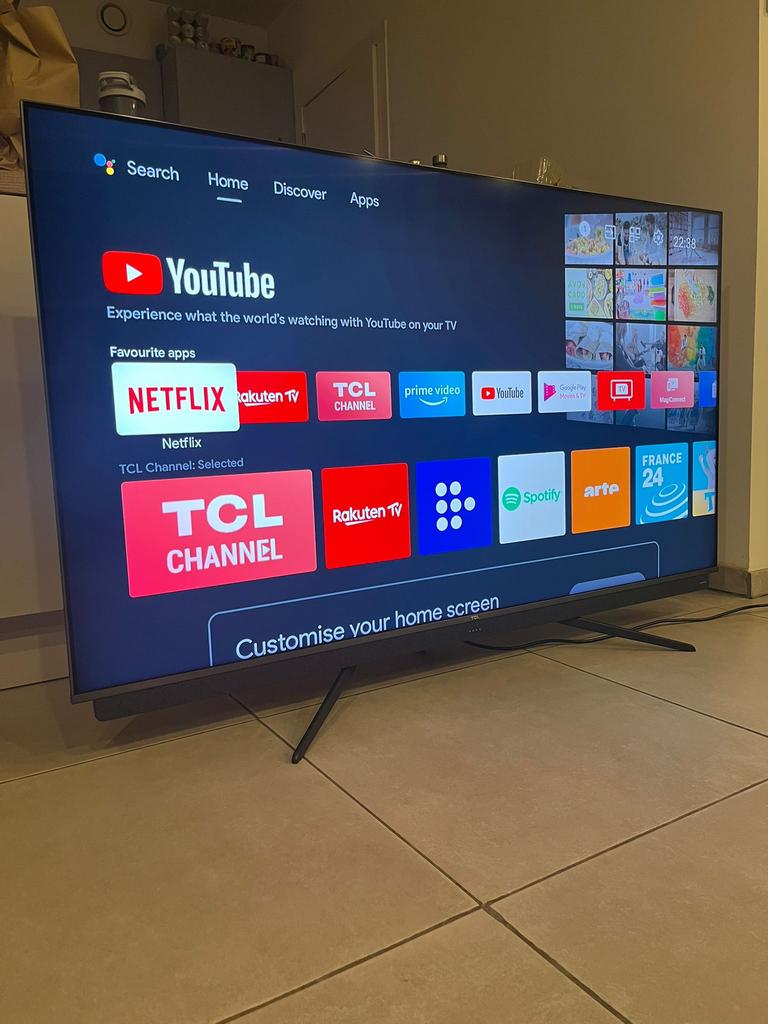 TCL 65” 4k Smart Tv, Ophalen of Verzenden, Zo goed als nieuw, QLED, Smart TV