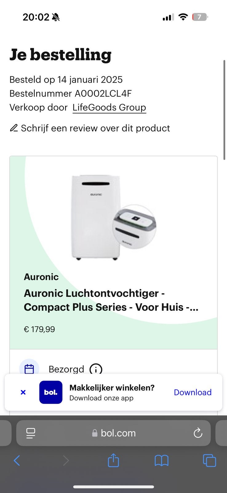 Luchtontvochtiger nieuw, Electroménager, Climatiseurs, Enlèvement, Comme neuf