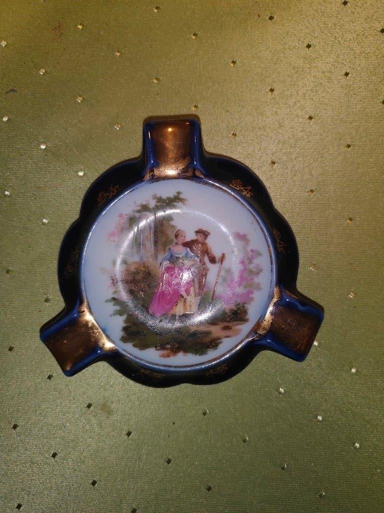 vintage porseleinen asbak/schaaltje in kobaltblauw, Antiek en Kunst, Ophalen of Verzenden