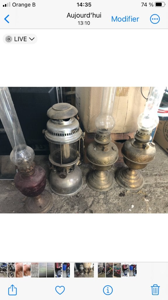 Lampes à pétroles, Antiquités & Art, Enlèvement