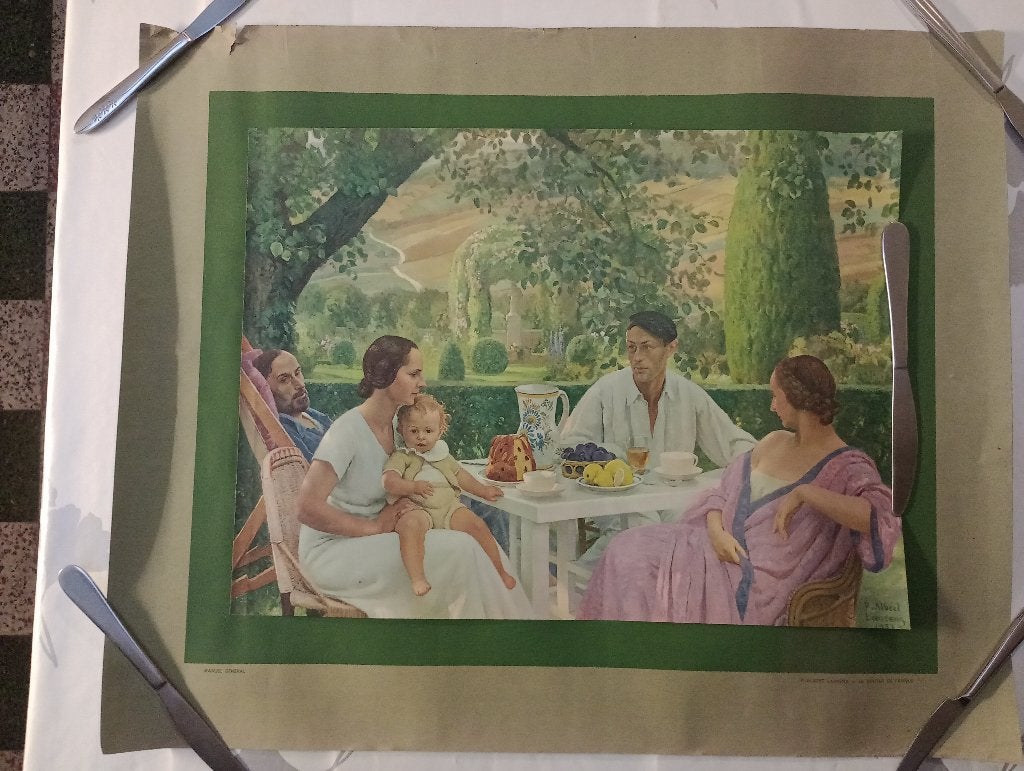 Impressie P. Albert Laurens De familiesnack 1933, Antiek en Kunst, Ophalen of Verzenden