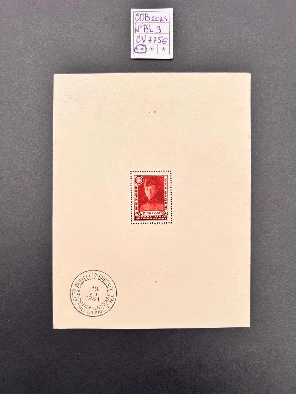 Belgique – Bloc BL3 – MNH – COB 2023, Enlèvement ou Envoi, Non oblitéré, Autre, Neuf