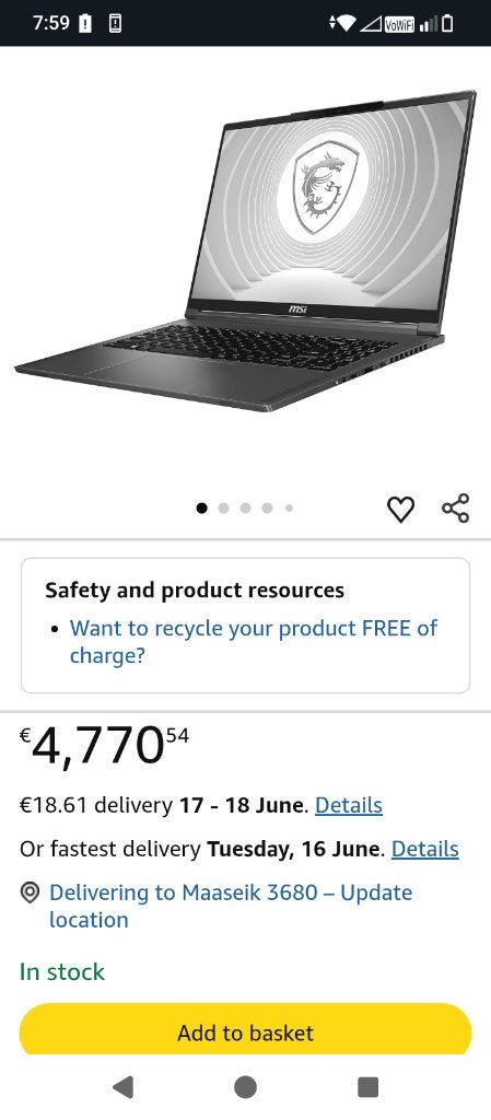 Nu bieden  Grote Laptop Merk Msi,nieuw kost 2075 euro, Computers en Software, Overige Computers en Software, Ophalen, Nieuw
