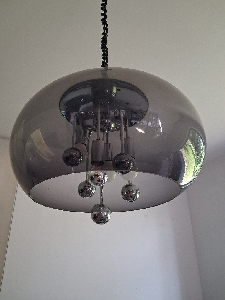 Vintage jaren '70 hanglamp, Ophalen, Kunststof, Gebruikt, Vintage jaren 70