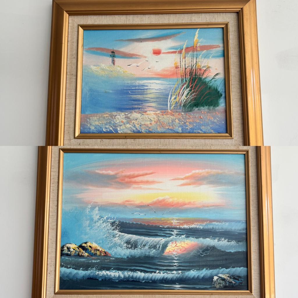3 olieverf schilderijen van de zee, Antiek en Kunst, Kunst | Schilderijen | Klassiek, Ophalen