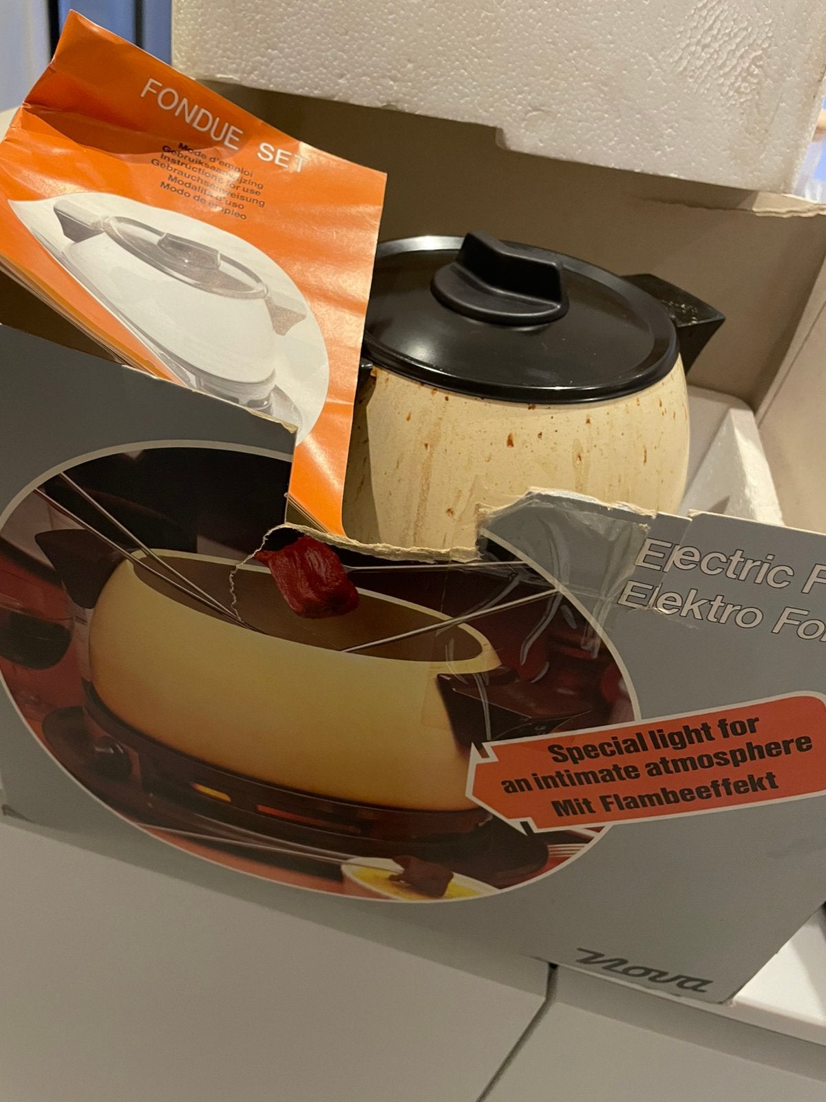 Service à fondue électrique Nova - rétro vintage nostalgie, Electroménager, Enlèvement ou Envoi, Utilisé, Électrique, Service à fondue