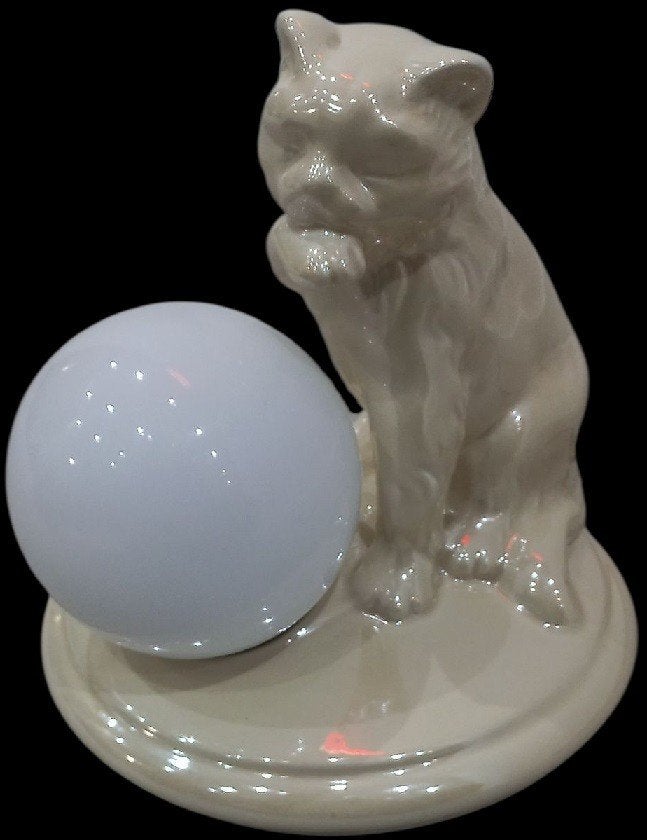 vintage poezenlamp. NOS Italiaanse tafellamp, Ophalen, Vintage, Keramiek, B