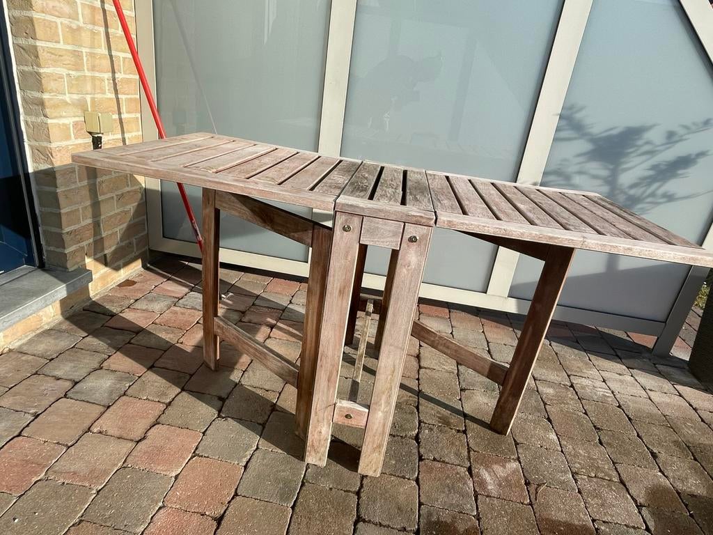Tuintafel, Tuin en Terras, Picknicktafels, Gebruikt, Rechthoekig, Hout, Inklapbaar, Ophalen