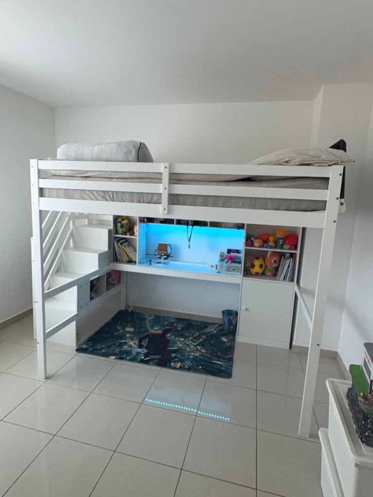 Mezzaninebed 140/200 voor kinderen, Ophalen, Zo goed als nieuw, Hoogslaper