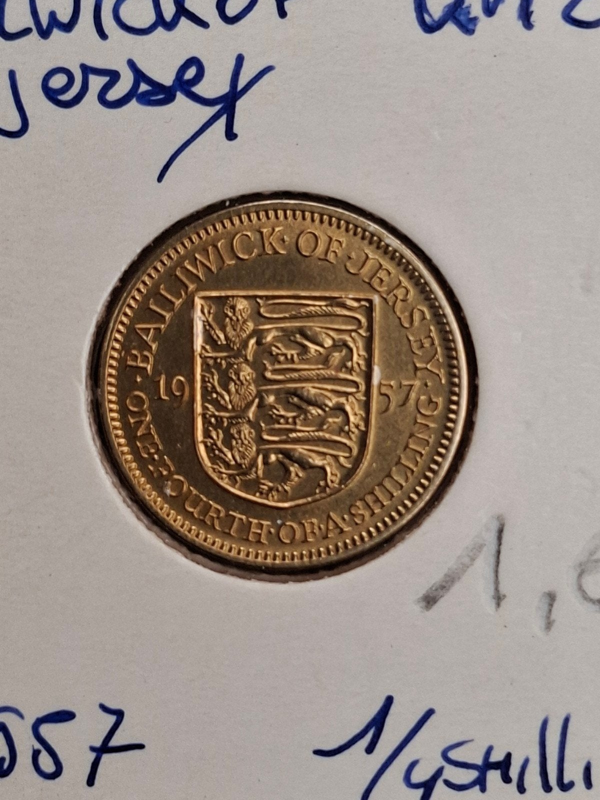 bailiwick of jersey 1/4 shilling 1957 km22 unc, Timbres & Monnaies, Enlèvement ou Envoi