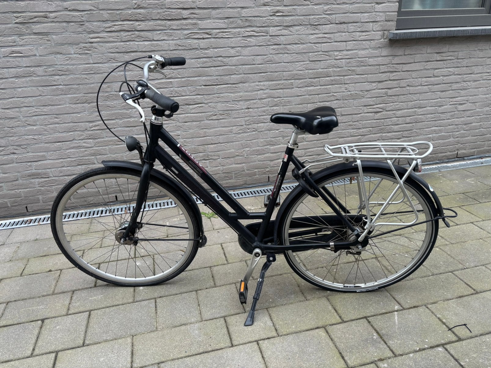 Stadsfiets dames Acto (zwart), Fietsen en Brommers, Ophalen, Gebruikt, Schijfrem, Versnellingen