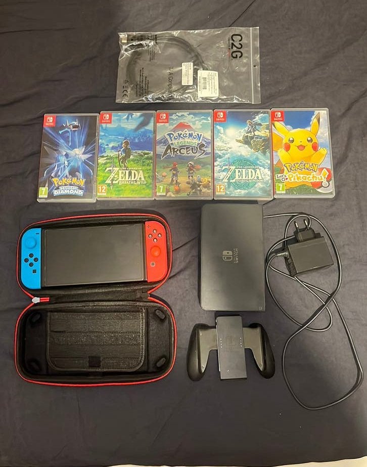 Nintendo Switch Oled + games, Enlèvement, Comme neuf, Switch OLED