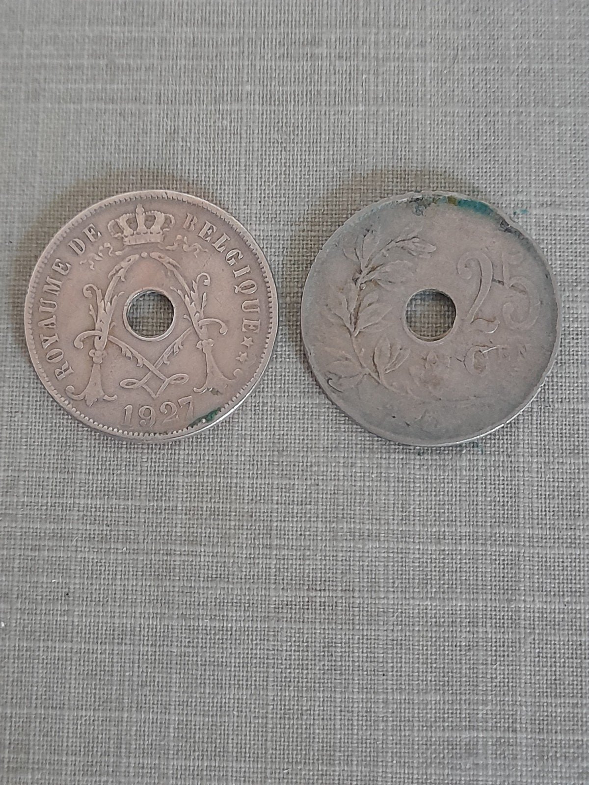 2 pièces de 25 centimes - Albert Ier - type Michaux, Autre