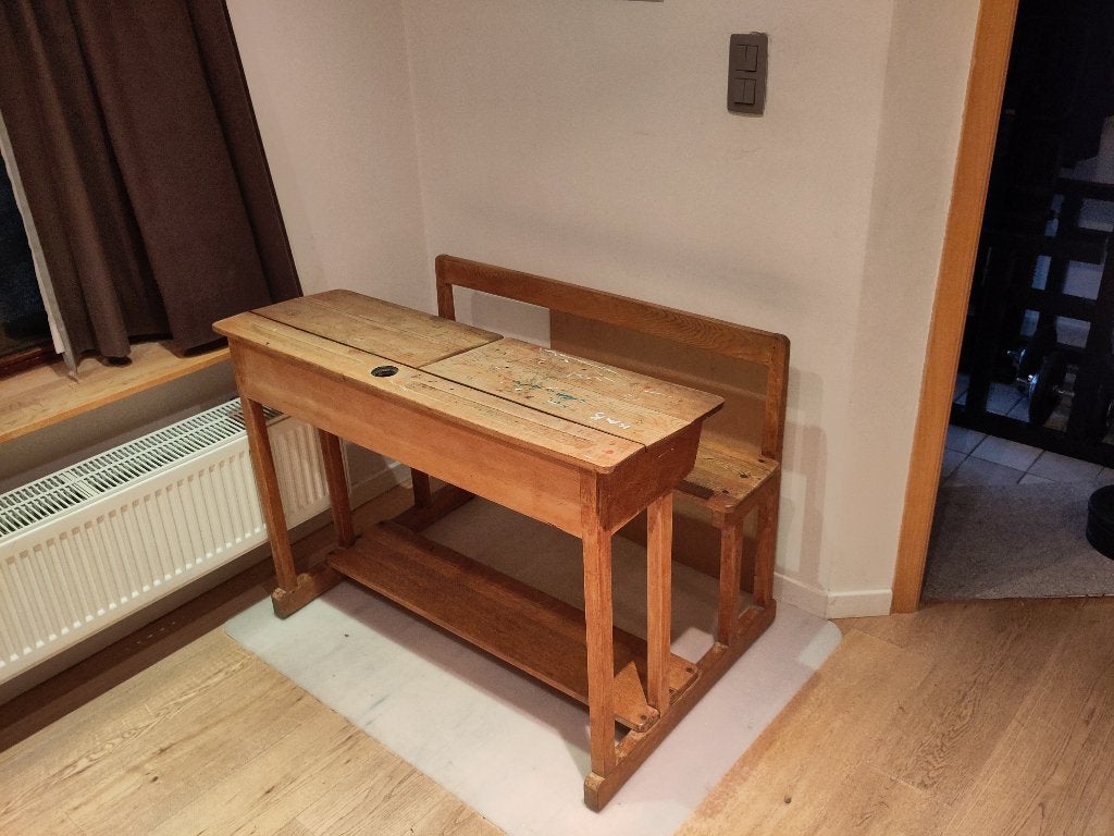 Houten schoolbank, Antiek en Kunst, Ophalen
