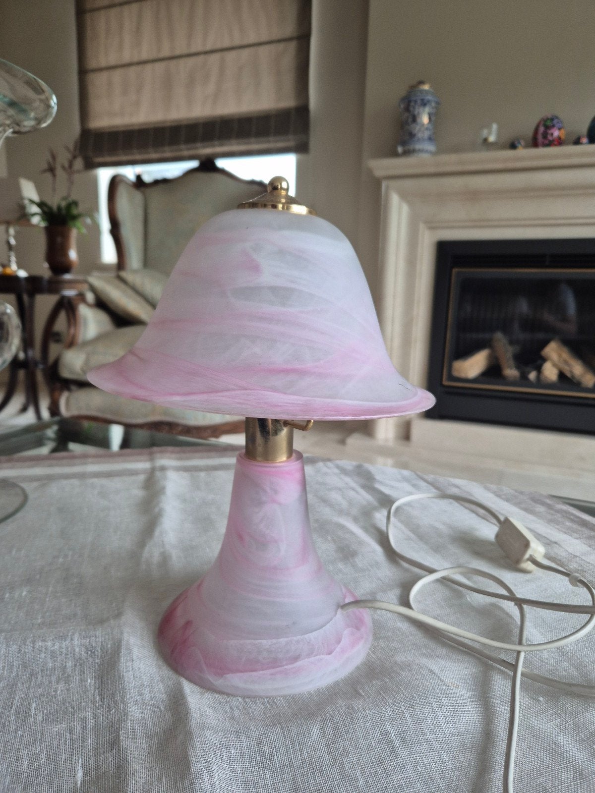 vintage italiaanse pink mushroom lamp, Ophalen of Verzenden