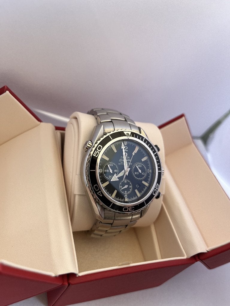 Omega Seamaster Planet Ocean Chronograph 45.5mm – 2210.50.00, Montre-bracelet, Enlèvement ou Envoi, Utilisé, Omega