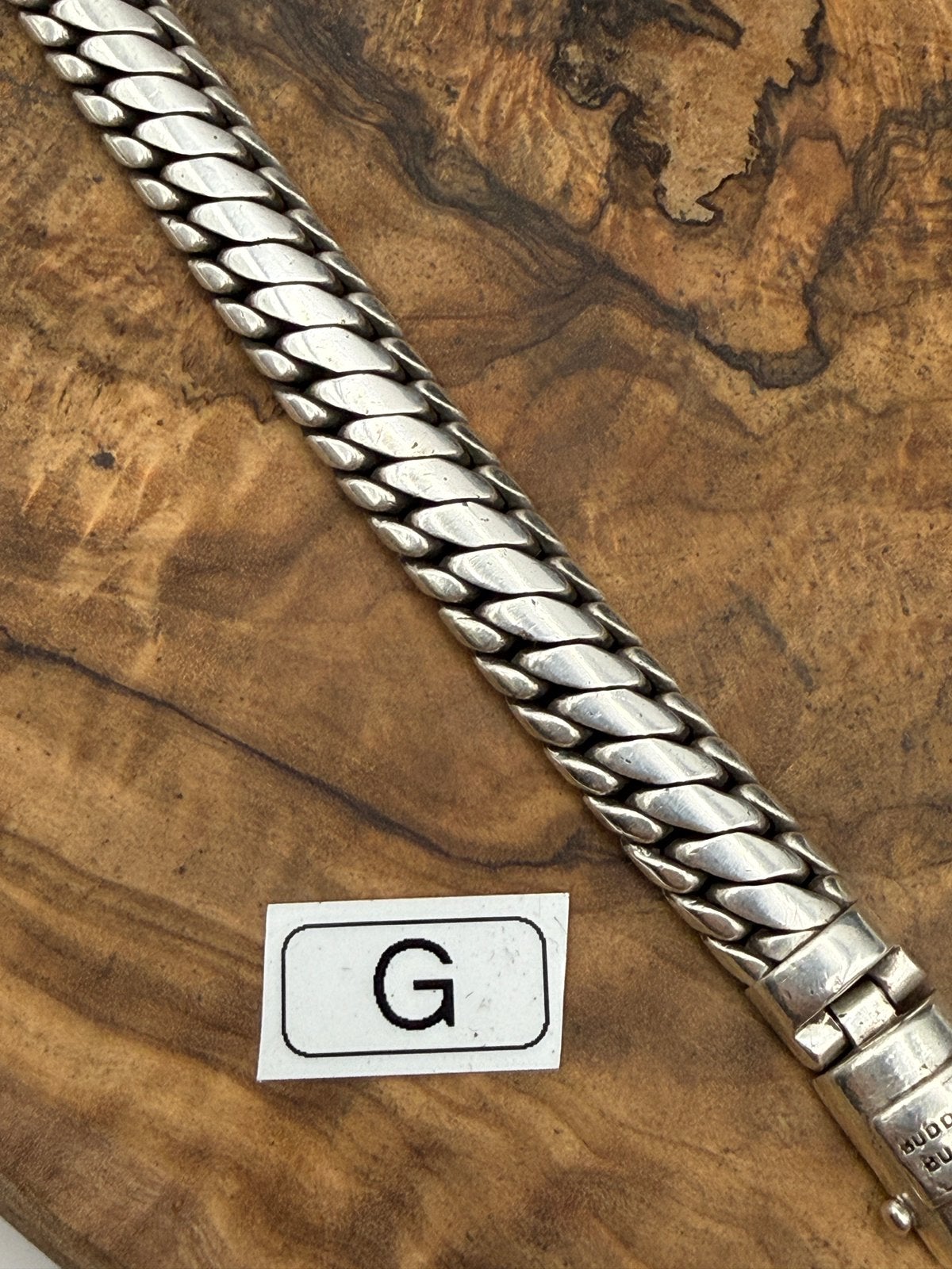 “BEN” buddha to buddha 24cm• Maat: G “GEPOLIJST”, Ophalen of Verzenden, Zo goed als nieuw, Zilver, Zilver