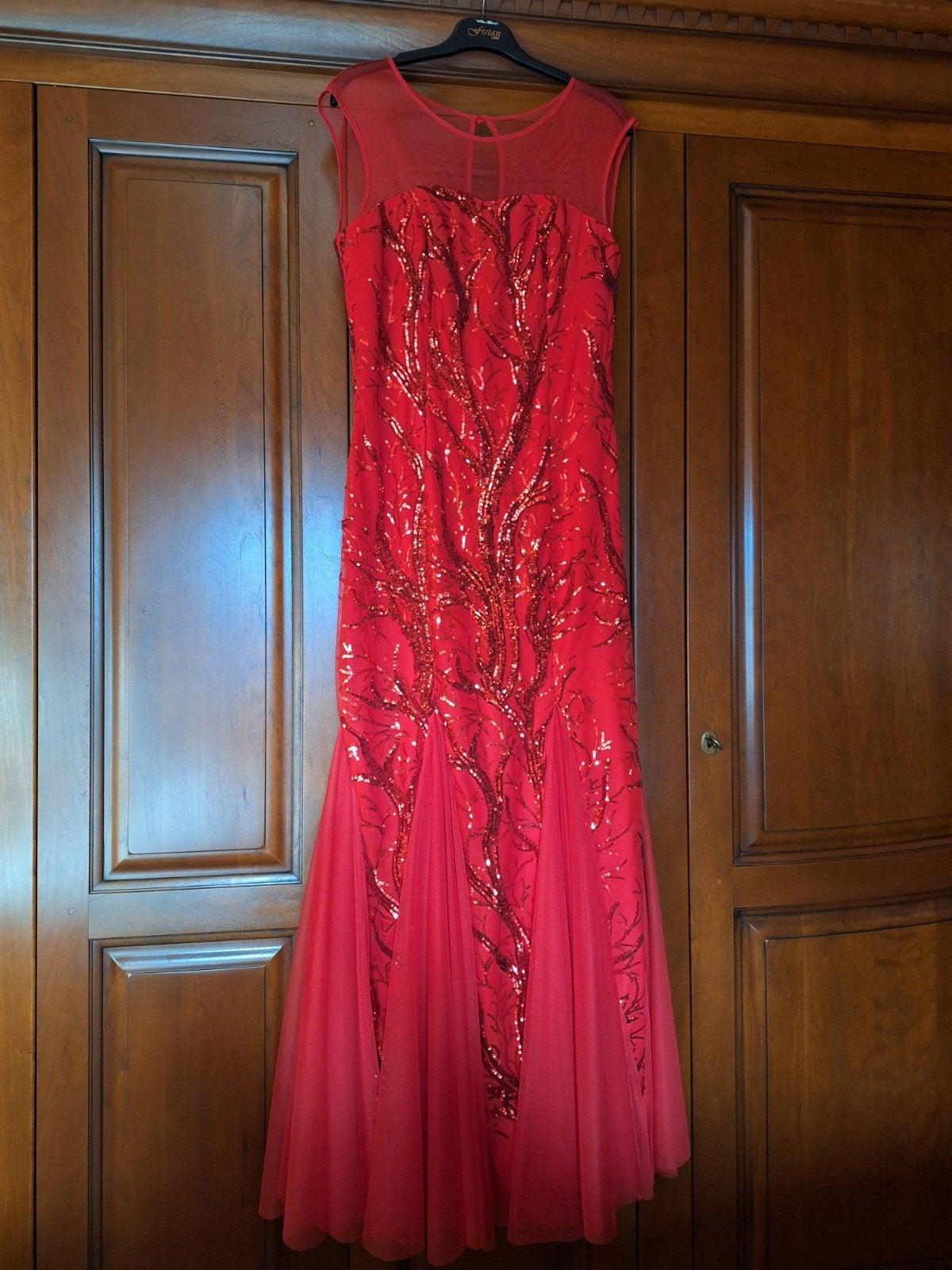 longue robe de cérémonie rouge taille 38/40, Enlèvement, Taille 38/40 (M), Rouge