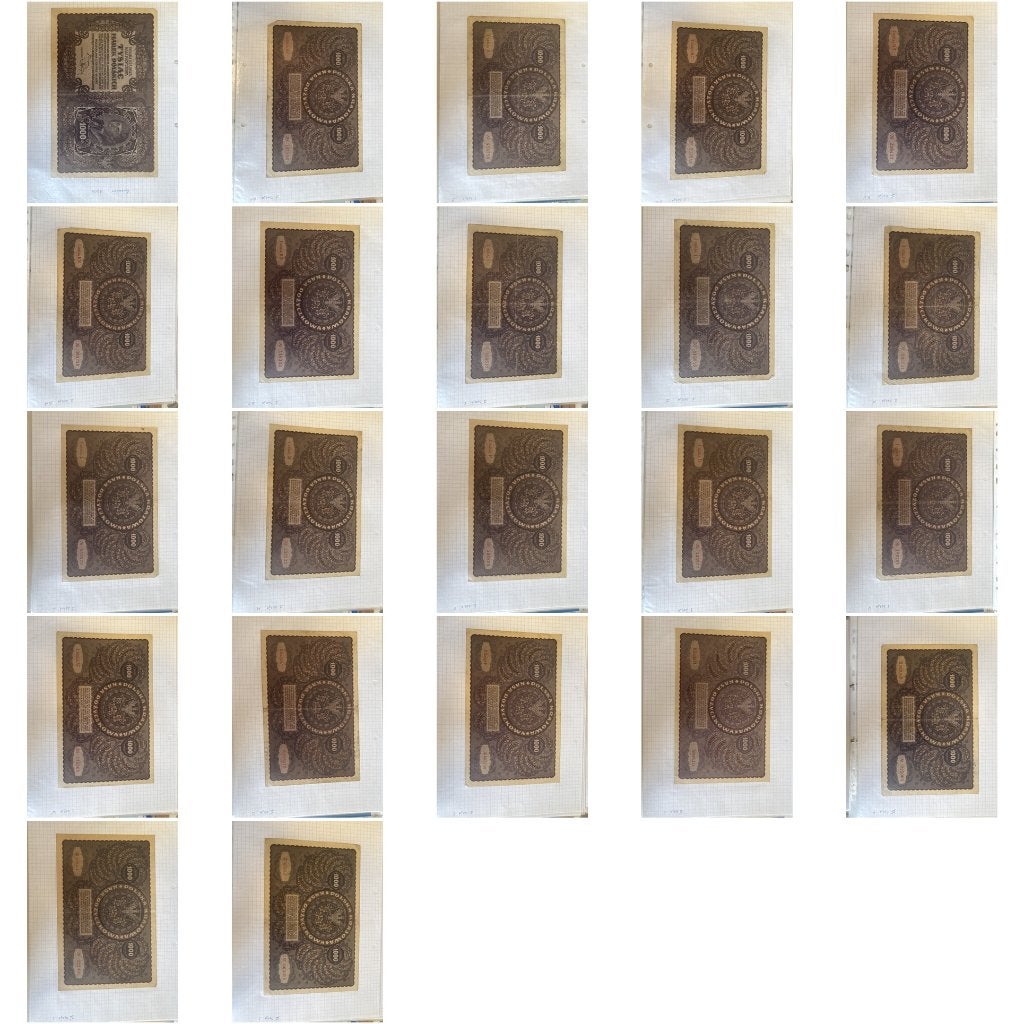 Polen 1000 Marek 1919 - grote partij per serie (Kosciuszko), Postzegels en Munten, Bankbiljetten | Europa | Niet-Eurobiljetten