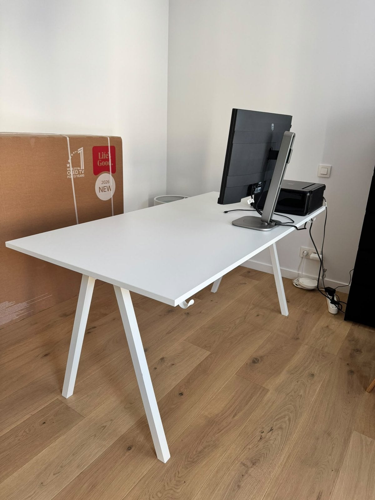 Bureau Trotten IKEA als Nieuw, Enlèvement, Comme neuf, IKEA, Blanc