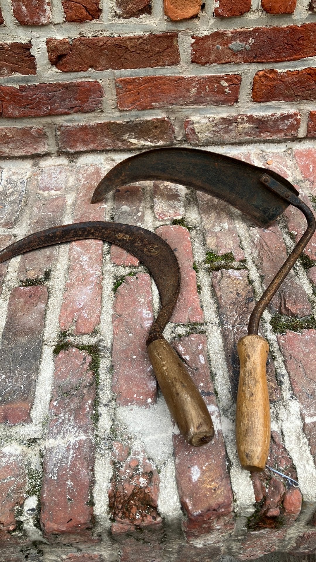 Set Antiek Landbouwgereedschap – Handgesmede Sikkel & Zicht, Antiek en Kunst, Antiek | Gereedschap en Instrumenten, Ophalen of Verzenden