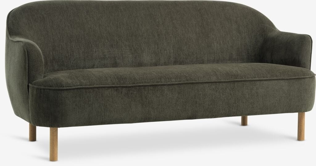 Olijfgroene sofa, Huis en Inrichting, Zetels | Voetbanken en poefs, Zo goed als nieuw, 125 cm of meer, 75 tot 100 cm, Rechthoekig