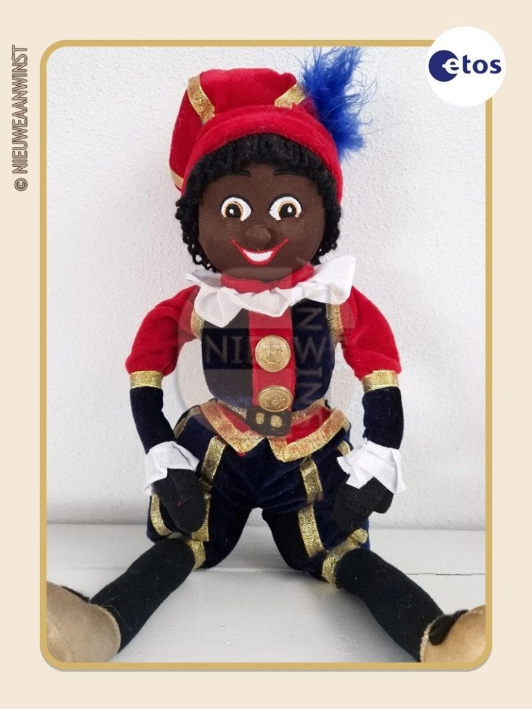 Nostalgische Etos etalage Piet pop - rood/blauw - 45cm, Envoi, Comme neuf