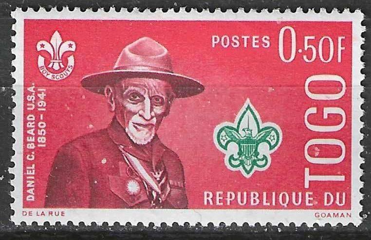 Togo 1961 - Yvert 334 - Scoutisme - Daniel C. Beard (PF), Envoi, Non oblitéré