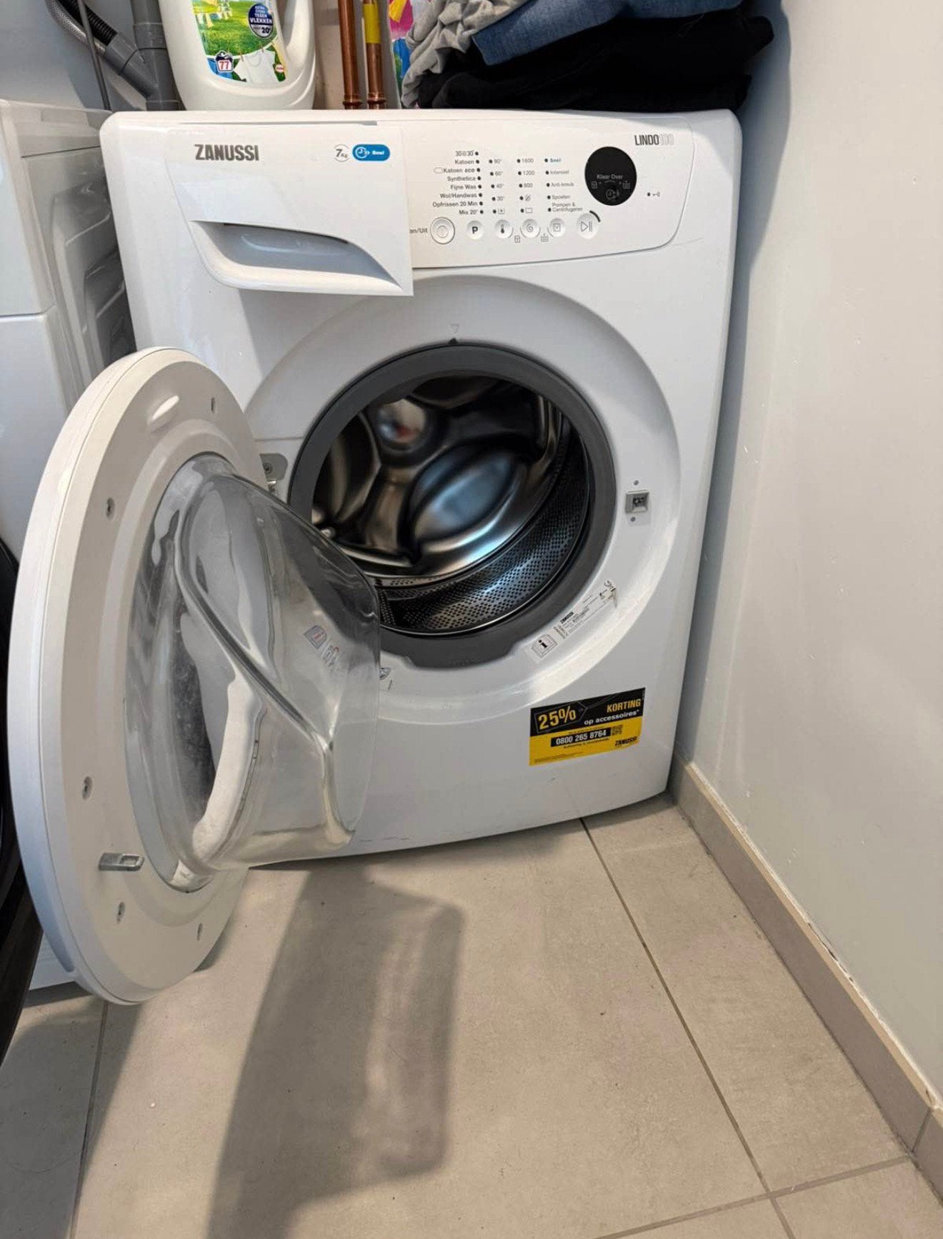 Wasmachine zanussi, 6 tot 8 kg, Ophalen, Gebruikt, Voorlader