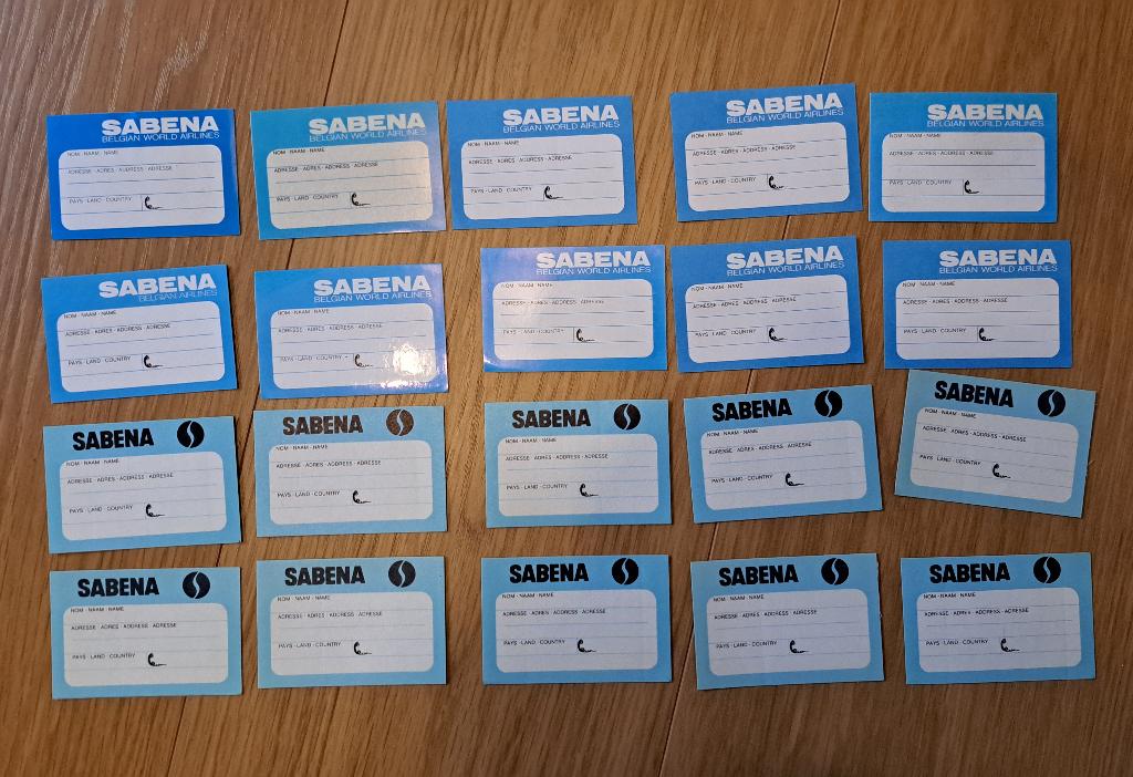 20 Etiquettes bagages Sabena, Enlèvement ou Envoi, Neuf