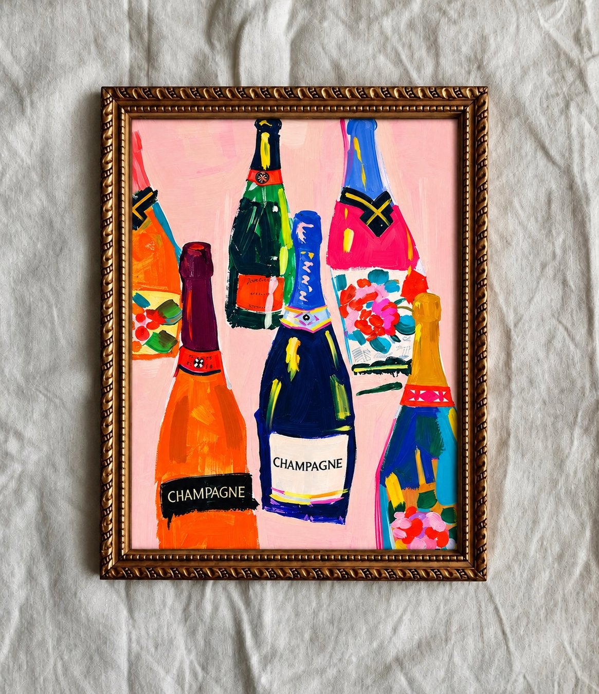 Retro champagne poster, Antiek en Kunst, Ophalen of Verzenden