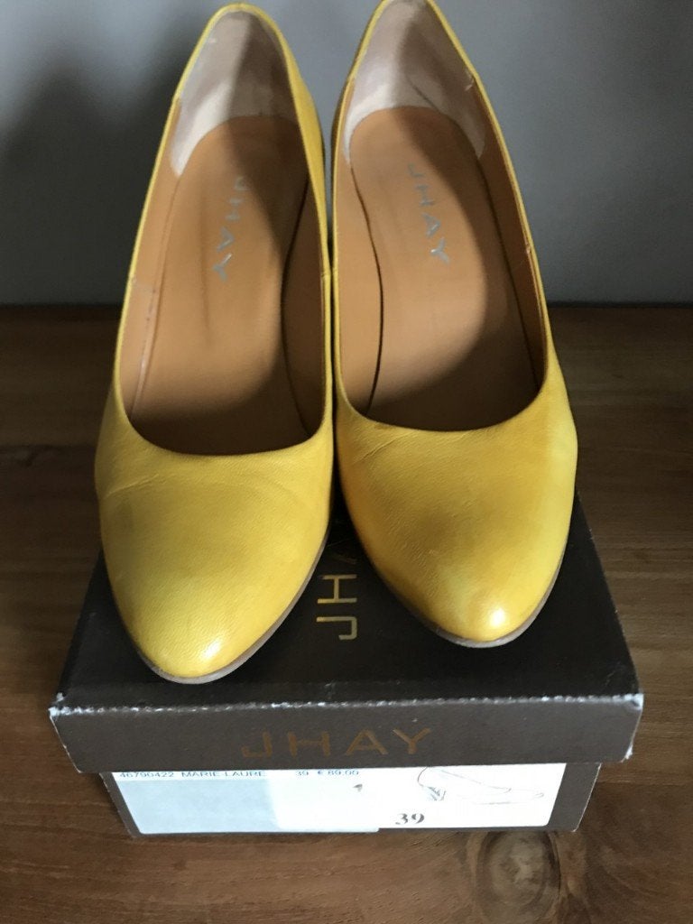 Gele pumps van Jhay, maat 39, in perfecte staat!, Kleding | Dames, Geel, Ophalen of Verzenden, Zo goed als nieuw, Pumps