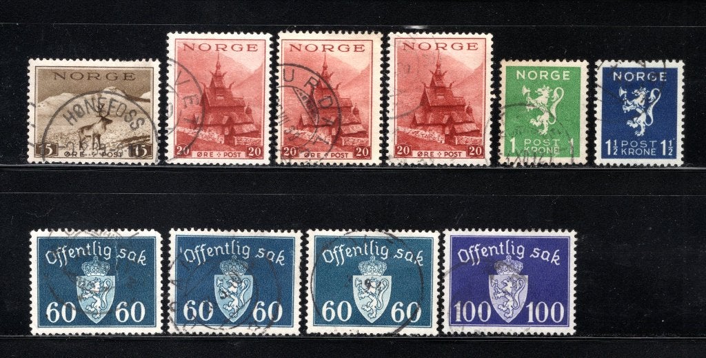 NOORWEGEN Lot 1939 gestempeld, Postzegels en Munten, Verzenden, Noorwegen, Gestempeld