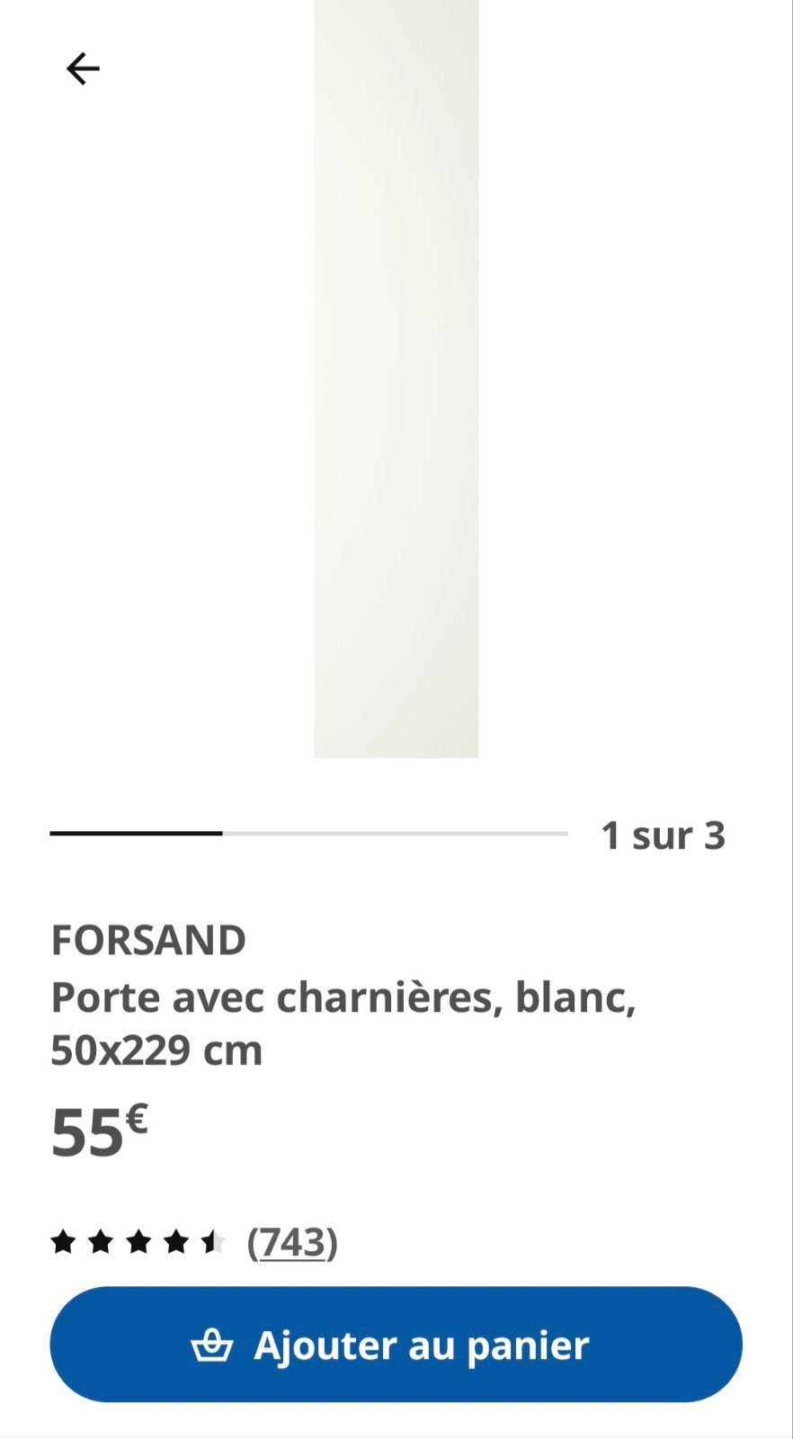 2 portes PAX 50x229, Ophalen