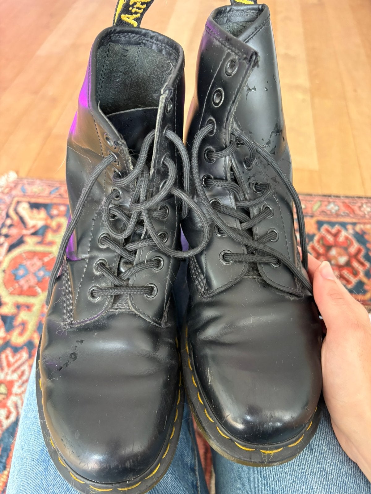 Dr. Martens 1460 – Zwart Leer, Ophalen, Zo goed als nieuw, Zwart