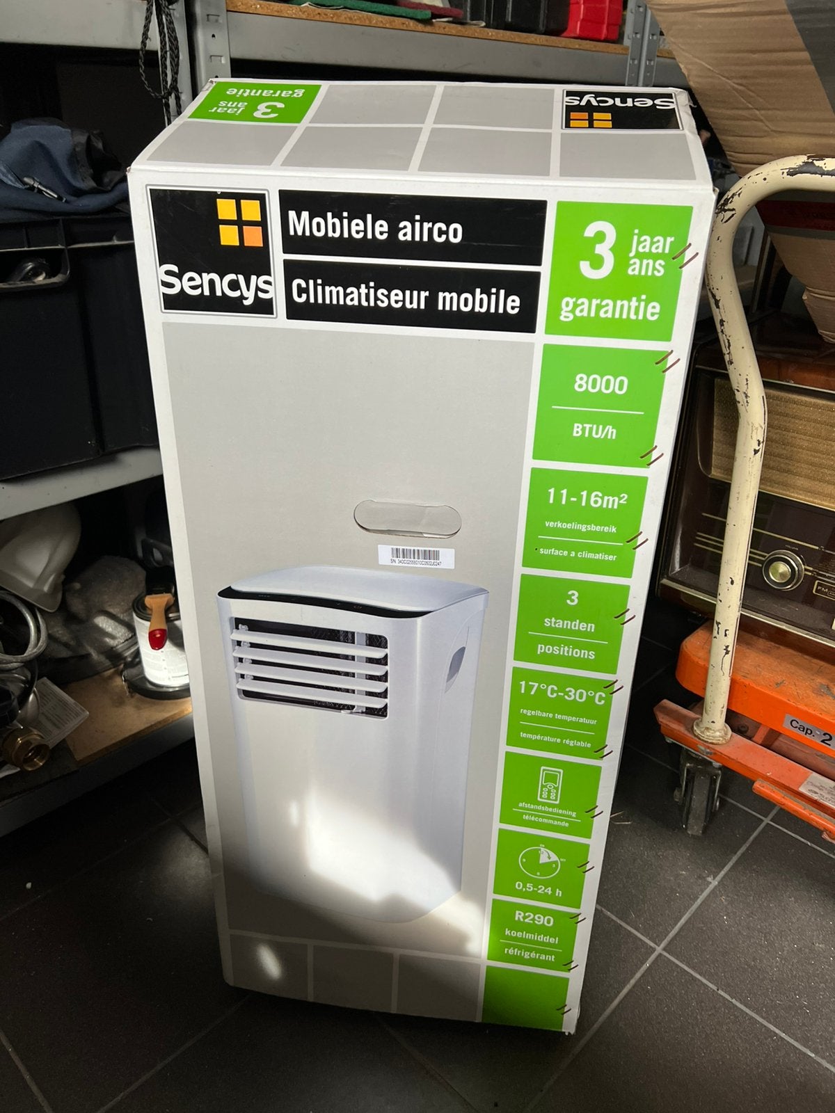 Climatiseur mobile Sencys MPPH-08, Electroménager, Climatiseurs, Refroidissement et Déshumidification, Moins de 60 m³, Comme neuf