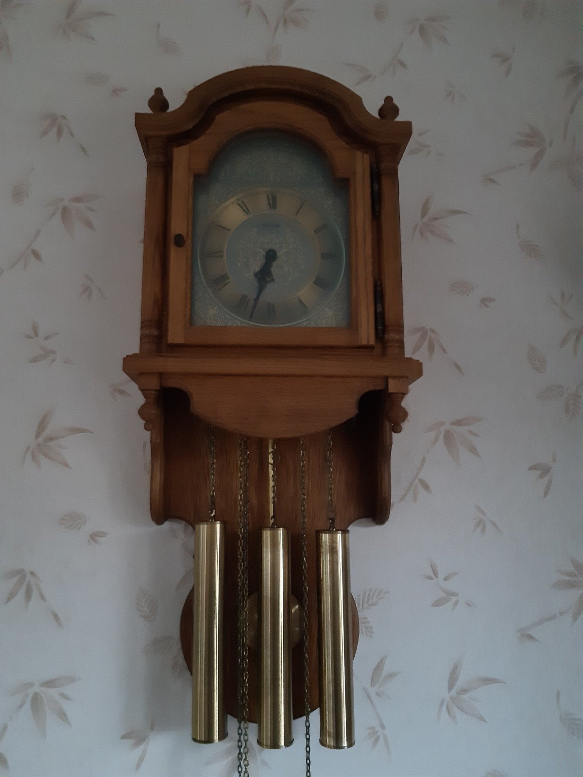 Hermie houten wandklok, Huis en Inrichting, Ophalen, Bruin, Landelijk, Analoog