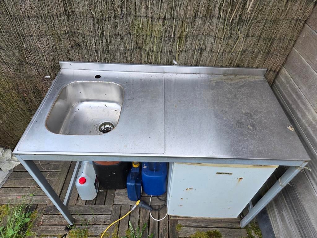Inox spoeltafel, Huis en Inrichting, Ophalen