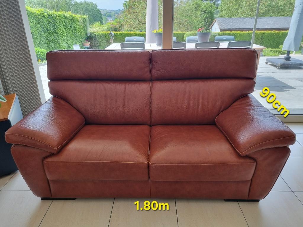 Zetel 2 zit leder cognac, Ophalen, Gebruikt, Tweepersoons, Leer