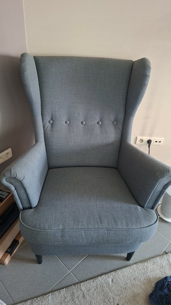 STRANDMON GREY IKEA, Maison & Meubles, 75 à 100 cm, La housse est fabriquée en tissu Tommaboda, un velours doux., Comme neuf, Enlèvement
