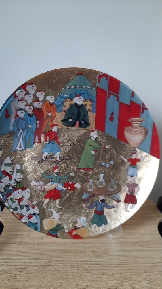 decoratieve schotel, Huis en Inrichting, Ophalen, Meerkleurig, Glas, Oosters