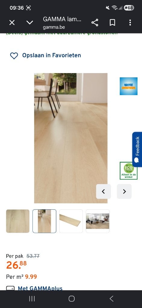 Restje laminaat, Ophalen, Nieuw, Laminaat