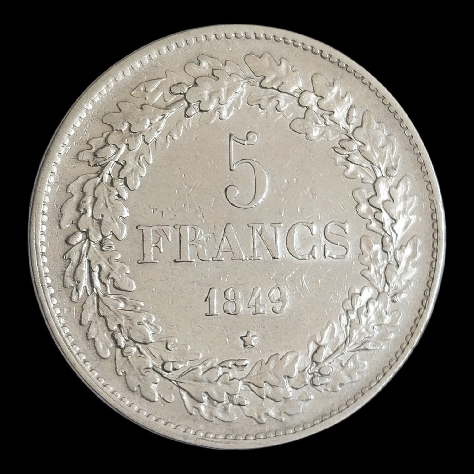 Piece de monnaie / Belgique / Leopold I / 5 Francs / 1849, Enlèvement ou Envoi, Monnaie en vrac, Argent, Plaqué argent