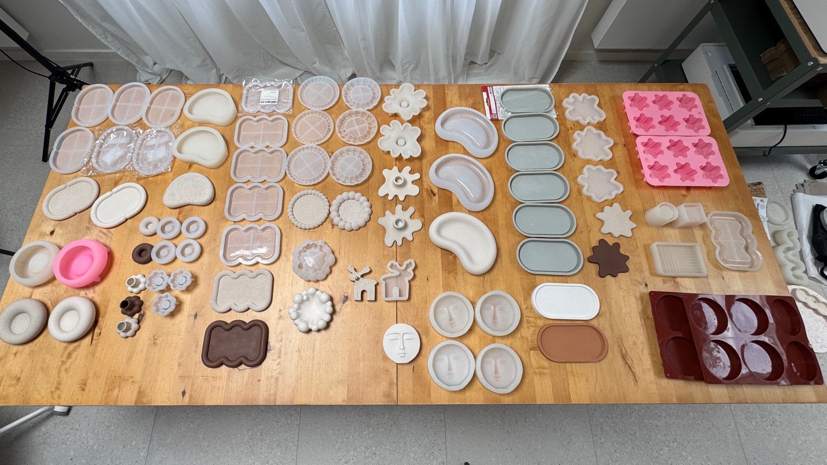 Set van 55 siliconen mallen voor beton, gips, jesmonite, was, Ophalen