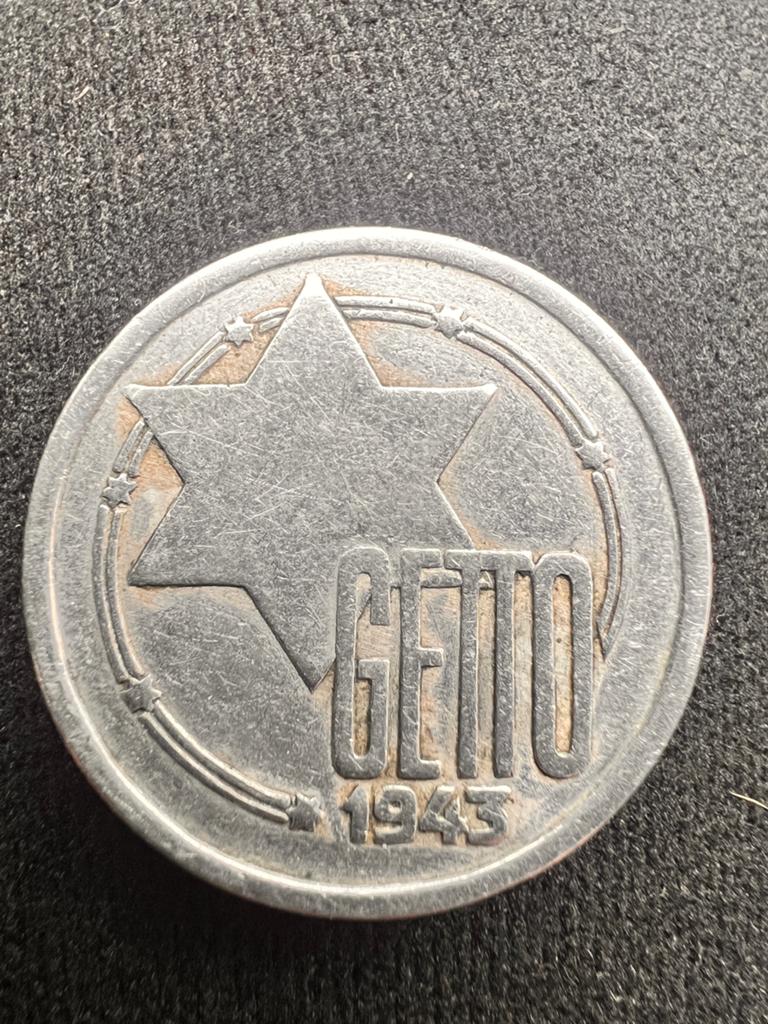 Duitsland 10 Mark 1943 Lodz Ghetto Rare WWII-token, Ophalen of Verzenden, Duitsland, Losse munt