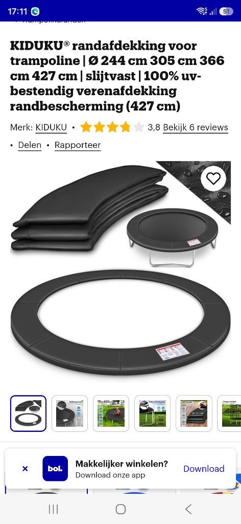 Trampoline rand 366cm, Enfants & Bébés, Jouets | Extérieur | Trampolines, Neuf, Enlèvement ou Envoi