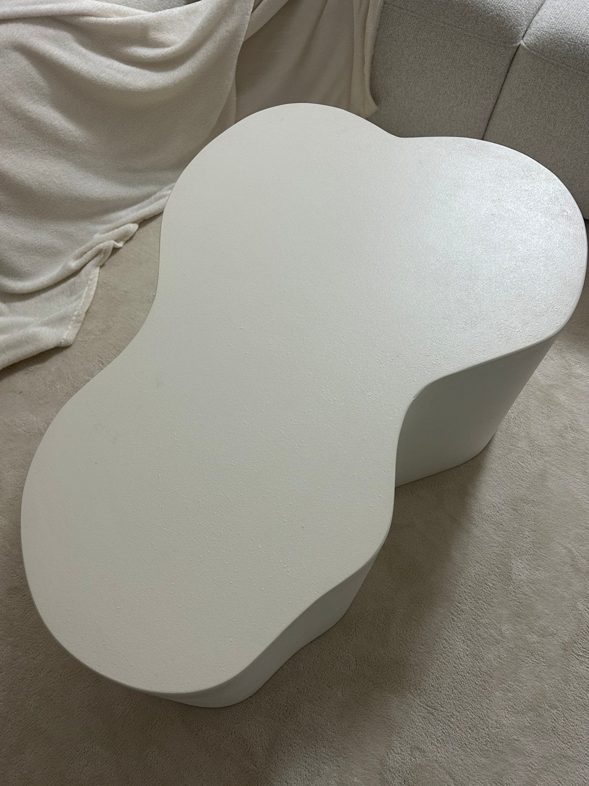 Witte organische salontafel / wolkentafel, Huis en Inrichting, Ophalen, Gebruikt, 50 tot 100 cm, 50 tot 100 cm