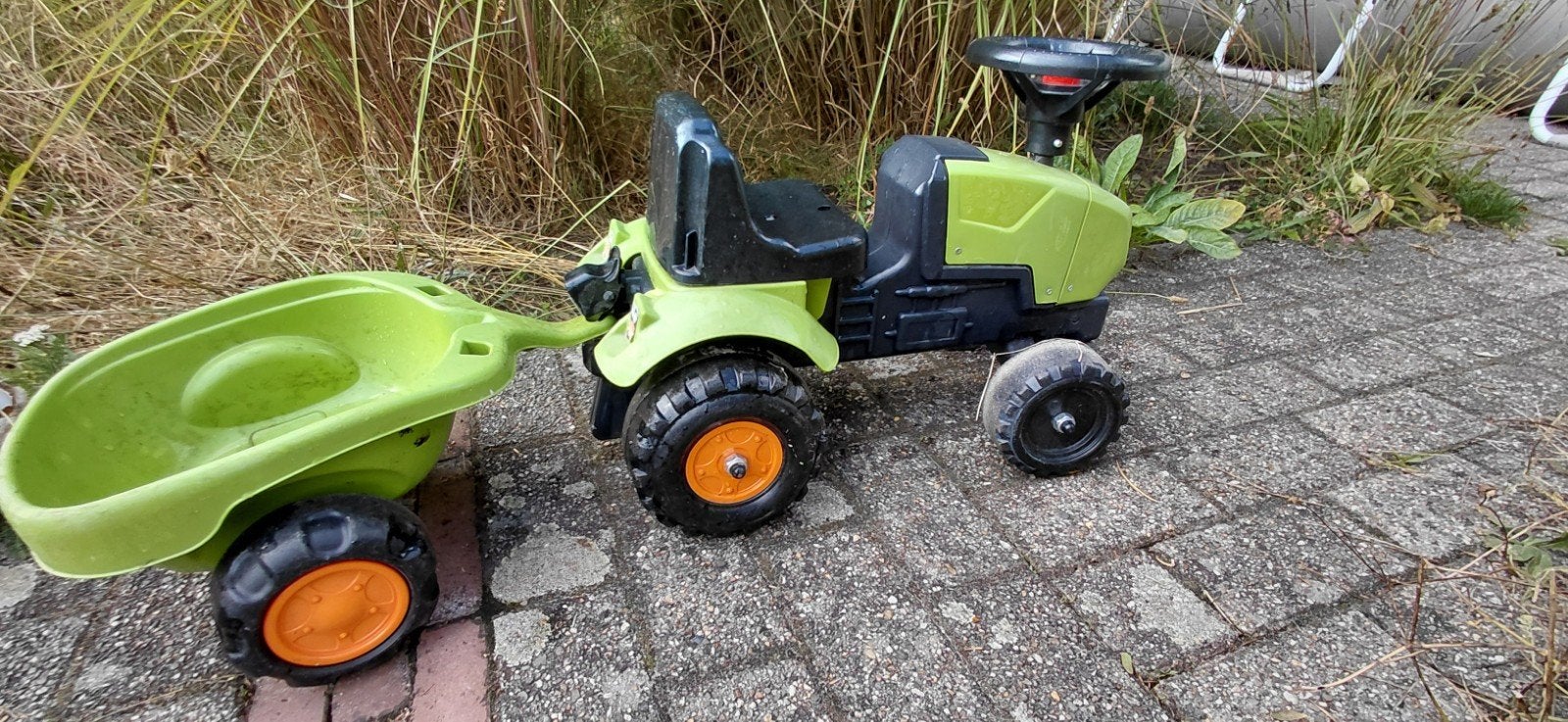 kleine kindertractor, Kinderen en Baby's, Speelgoed | Buiten | Skelters, Ophalen, Gebruikt, Met kar of aanhanger