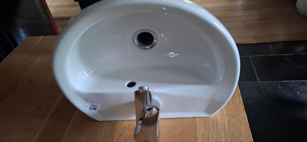 Petit évier d'appoint en faience blanche, Ophalen, Gebruikt, Inox, Wastafel